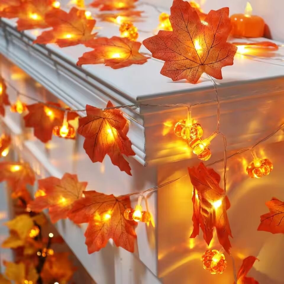 Halloween Led String Lights Orange - Lampki sznurkowe na Halloween z dyniami