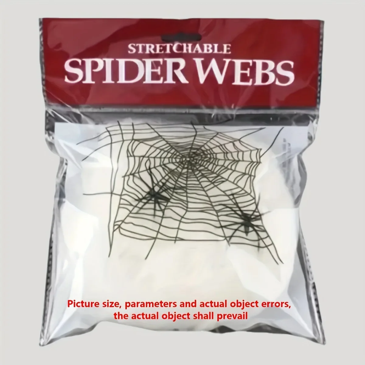 Spider Web Halloween Decoration - Elastyczne pajęczyny z dwoma pajęczynami na
