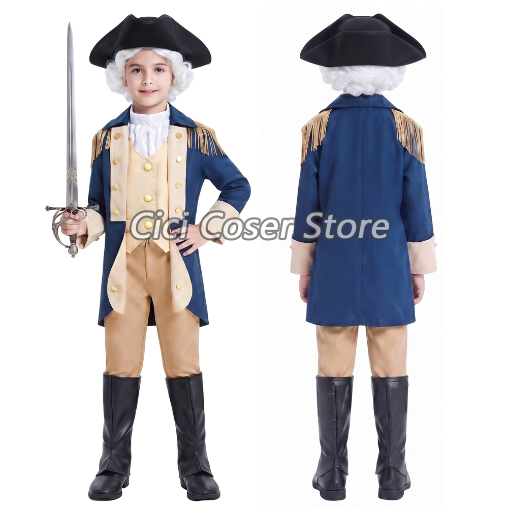 Halloween Costume Kids - Kostium George'a Washingtona w stylu kolonialnym