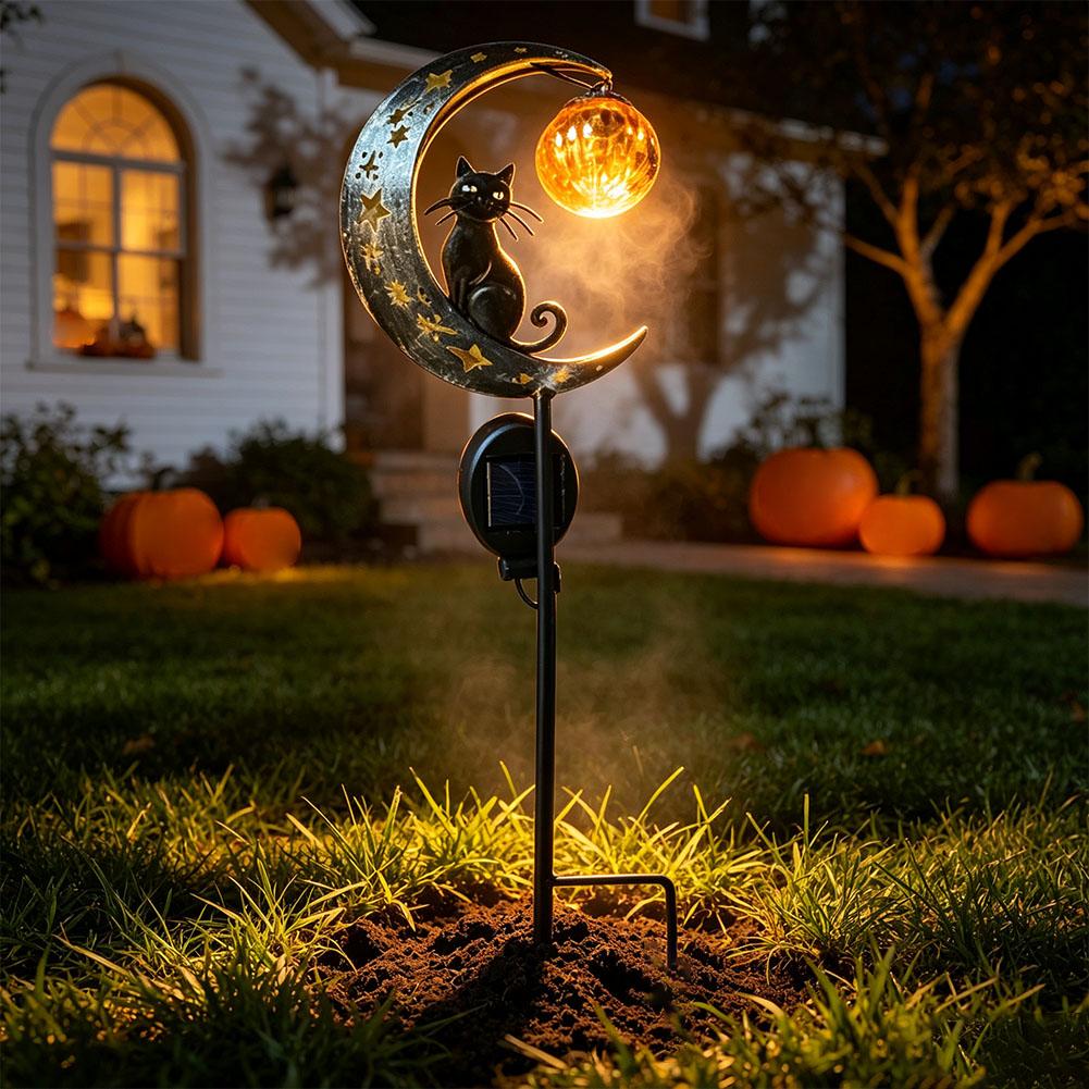Pumpkin Lantern Halloween - Halloweenowa lampa ogrodowa na palik, metalowa,