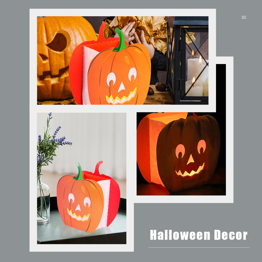 Halloween Pumpkin Decor Led - 12 szt. dekoracyjnych torebek w kształcie