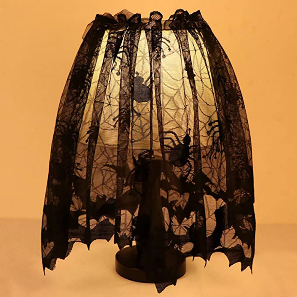 Spider Web Halloween Decoration - Halloweenowa czarna koronkowa dekoracja w kształcie