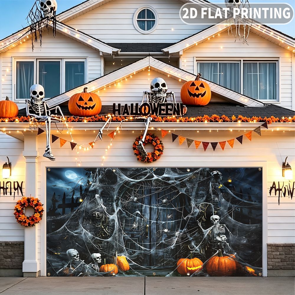 Halloween Skeleton Decoration - 1 szt. płaski baner 2D na