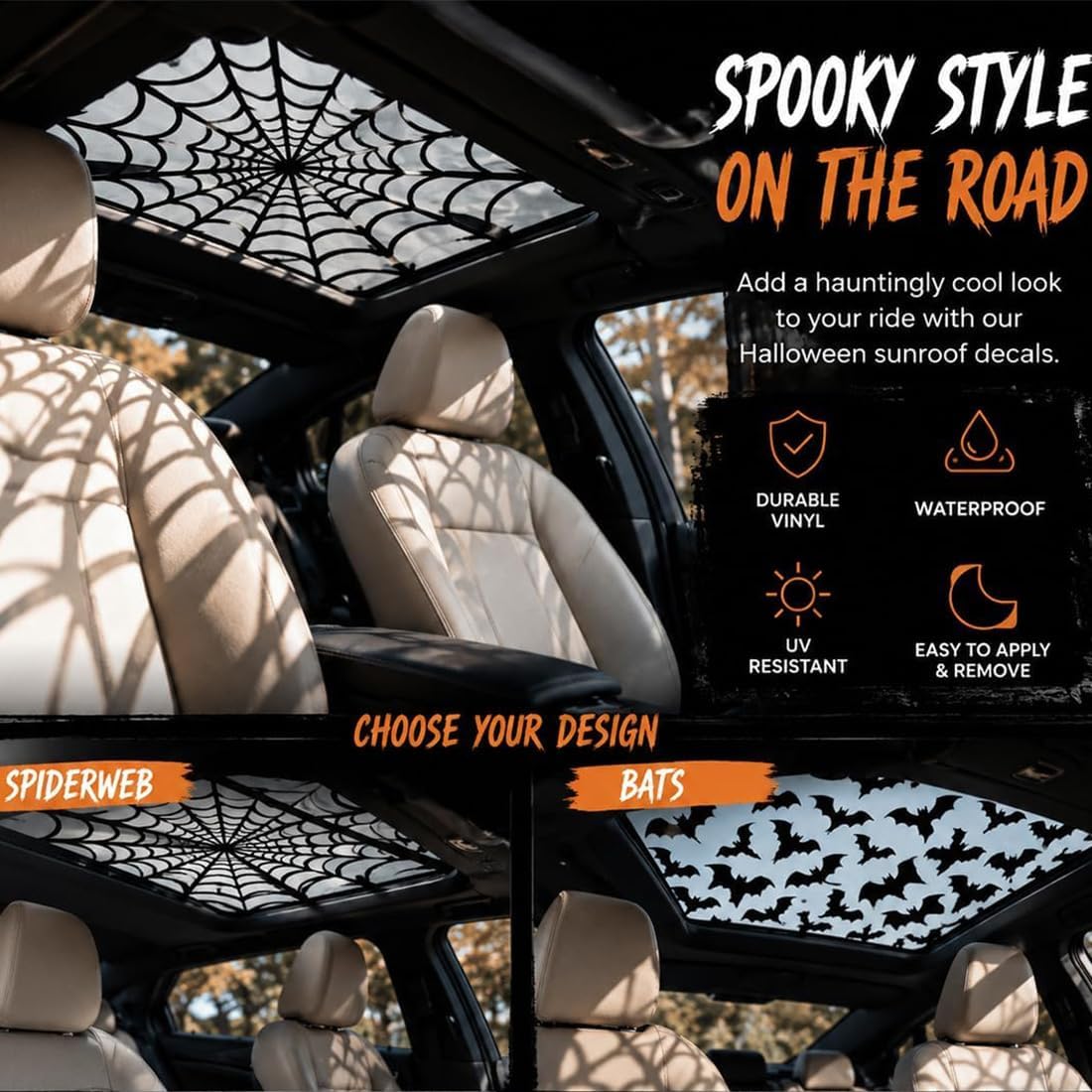 Naklejki na szyber samochodowy – Spider Web Halloween Decoration recenzja i cena
