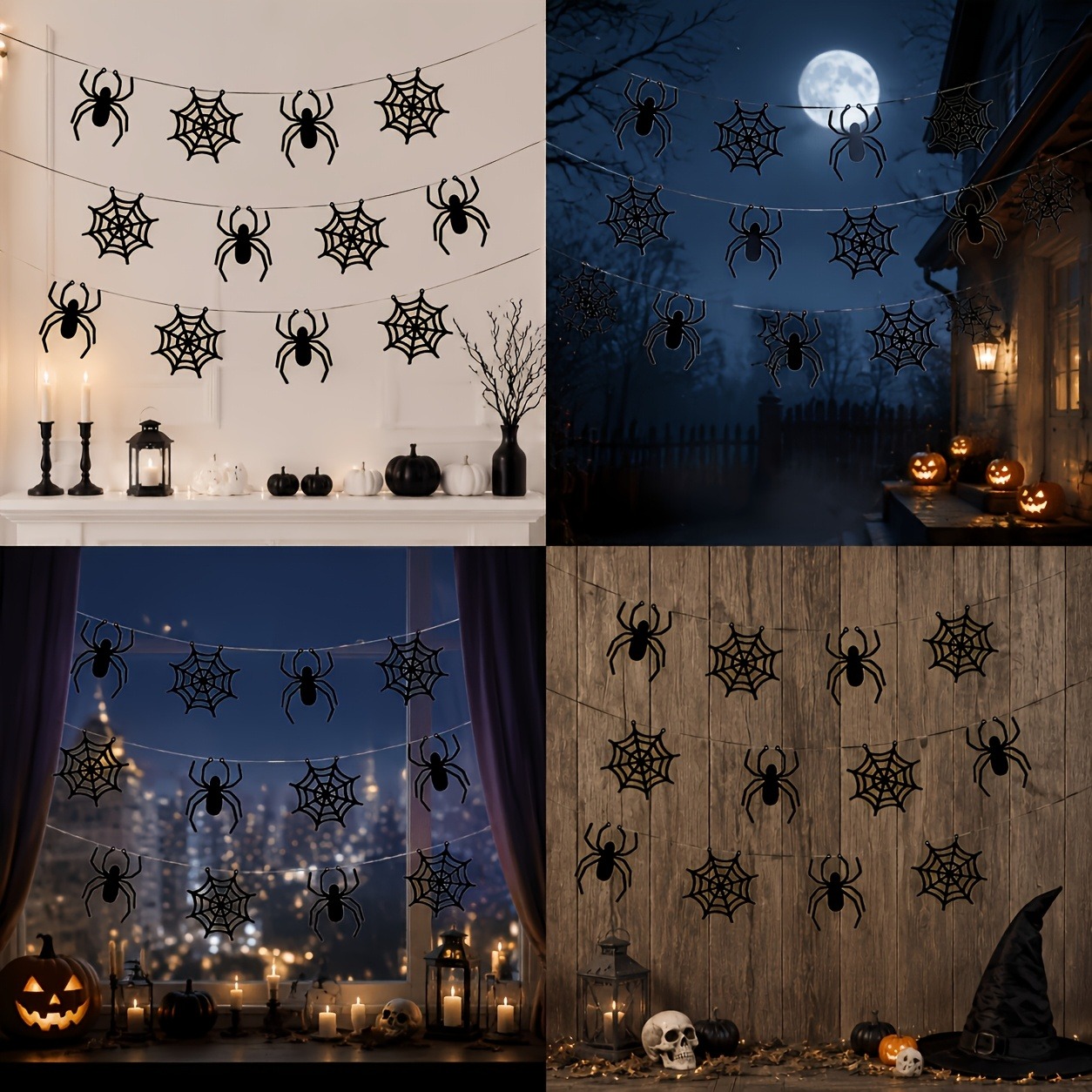 2 zestawy girland z pajęczynam – Spider Web Halloween Decoration recenzja i cena