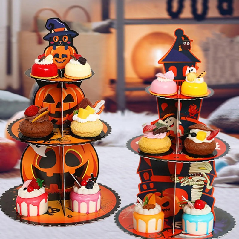 1-4 SZT. 3-poziomowy stojak na – Spider Web Halloween Decoration recenzja i cena