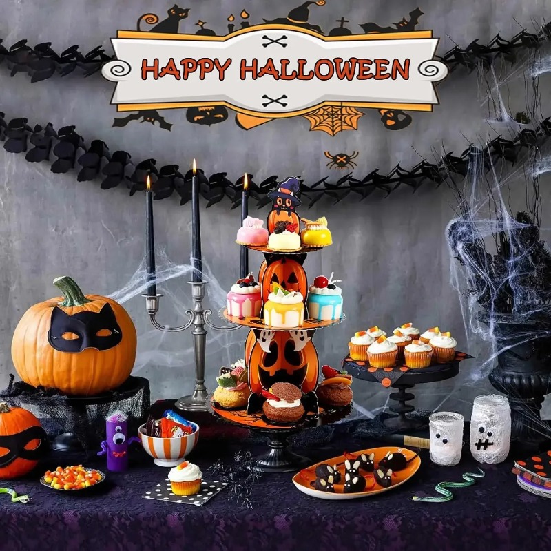 1-4 SZT. 3-poziomowy stojak na – Spider Web Halloween Decoration recenzja i cena