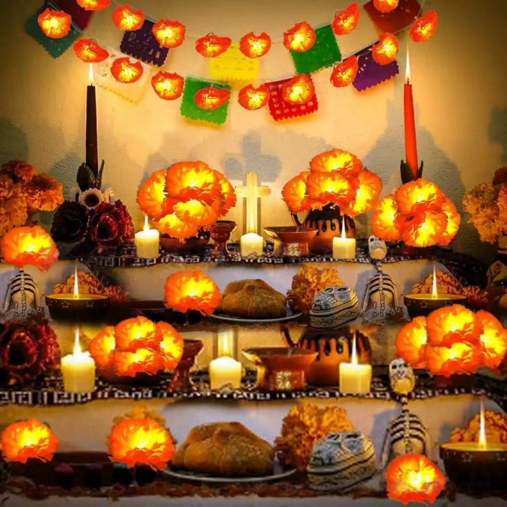 Lampki LED w kształcie kwiatów – Halloween Led String Lights Orange recenzja i cena
