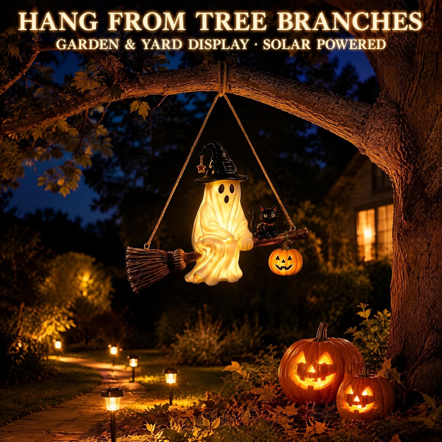 Lampa solarna w kształcie duch – Pumpkin Lantern Halloween recenzja i cena