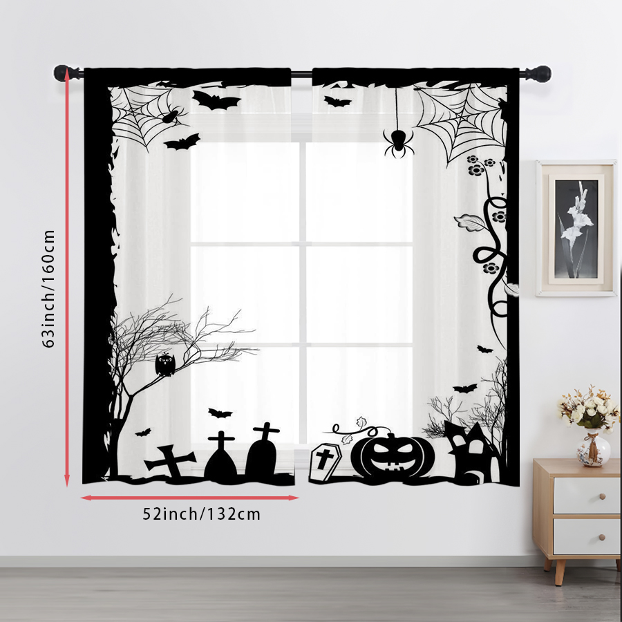 2 szt. Przezroczyste zasłony z – Spider Web Halloween Decoration recenzja i cena