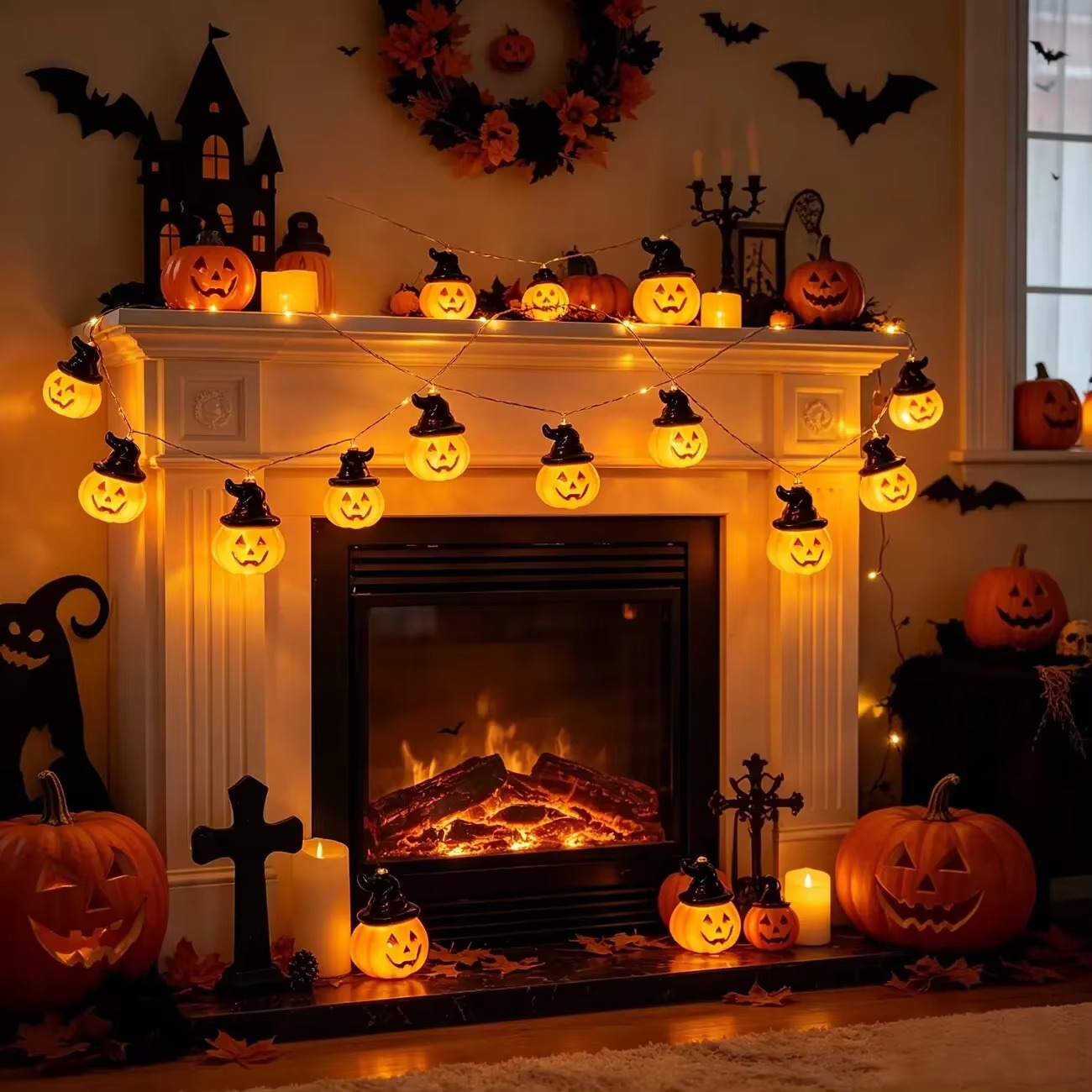 Świąteczne lampki w kształcie  – Halloween Led String Lights Orange recenzja i cena
