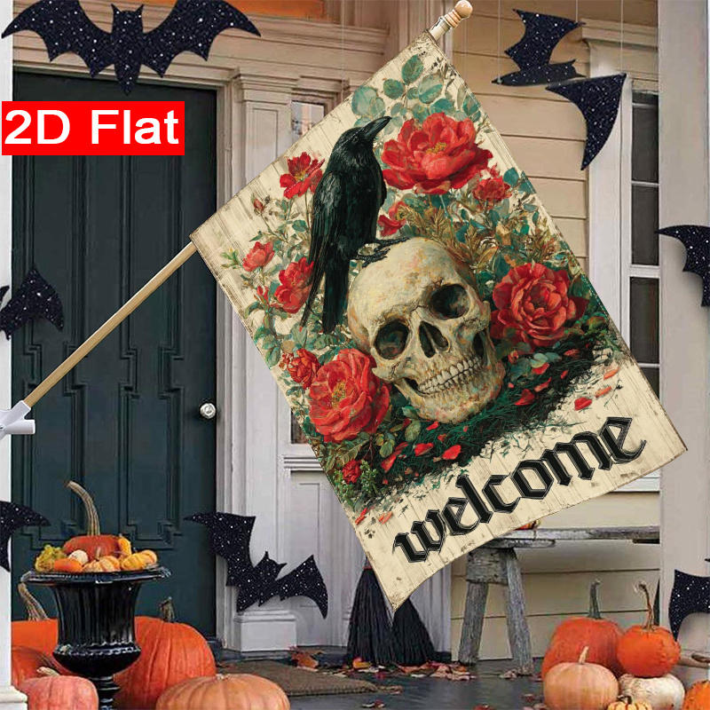 2D – płaska flaga na Halloween – Halloween Skeleton Decoration recenzja i cena