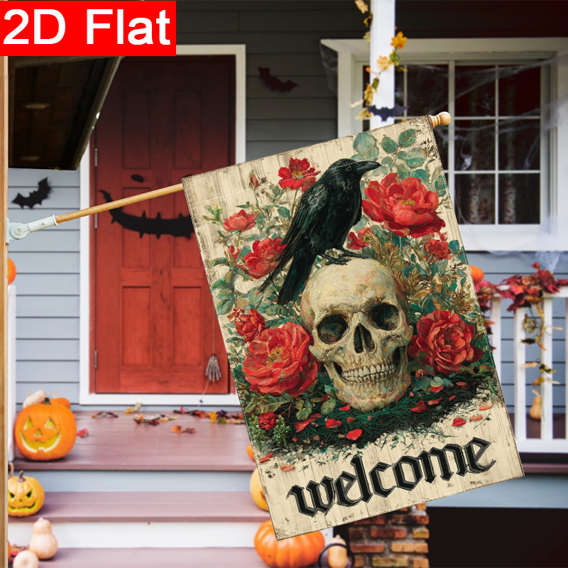 2D – płaska flaga na Halloween – Halloween Skeleton Decoration recenzja i cena