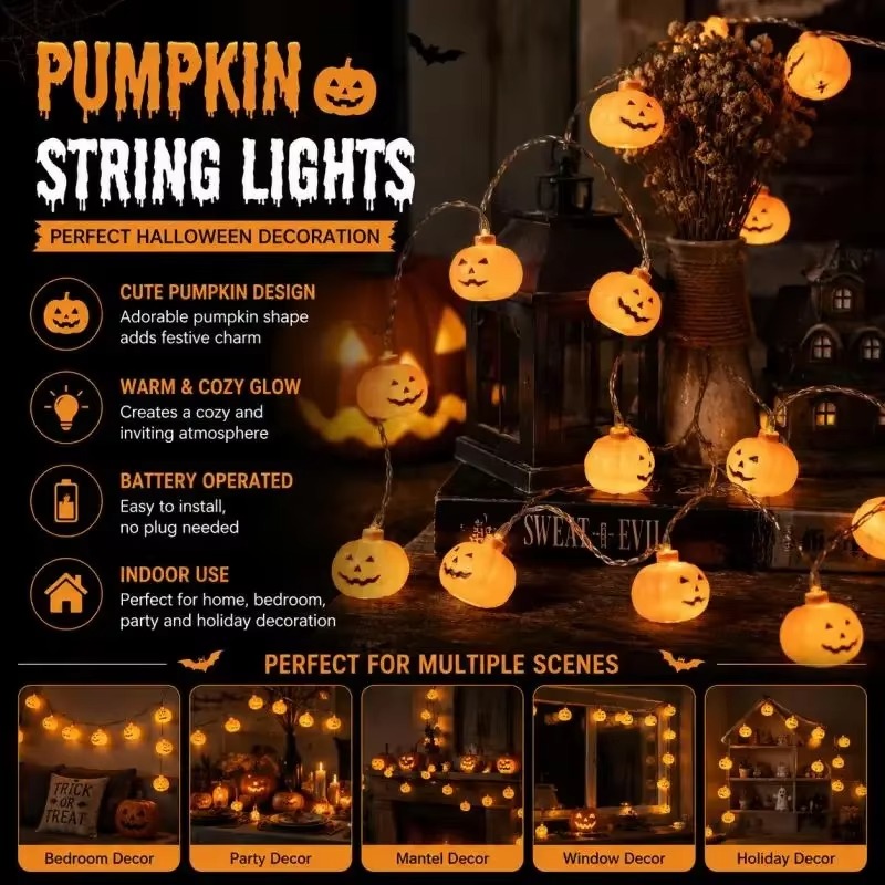 Świąteczna girlanda świetlna w – Halloween Pumpkin Decor Led recenzja i cena