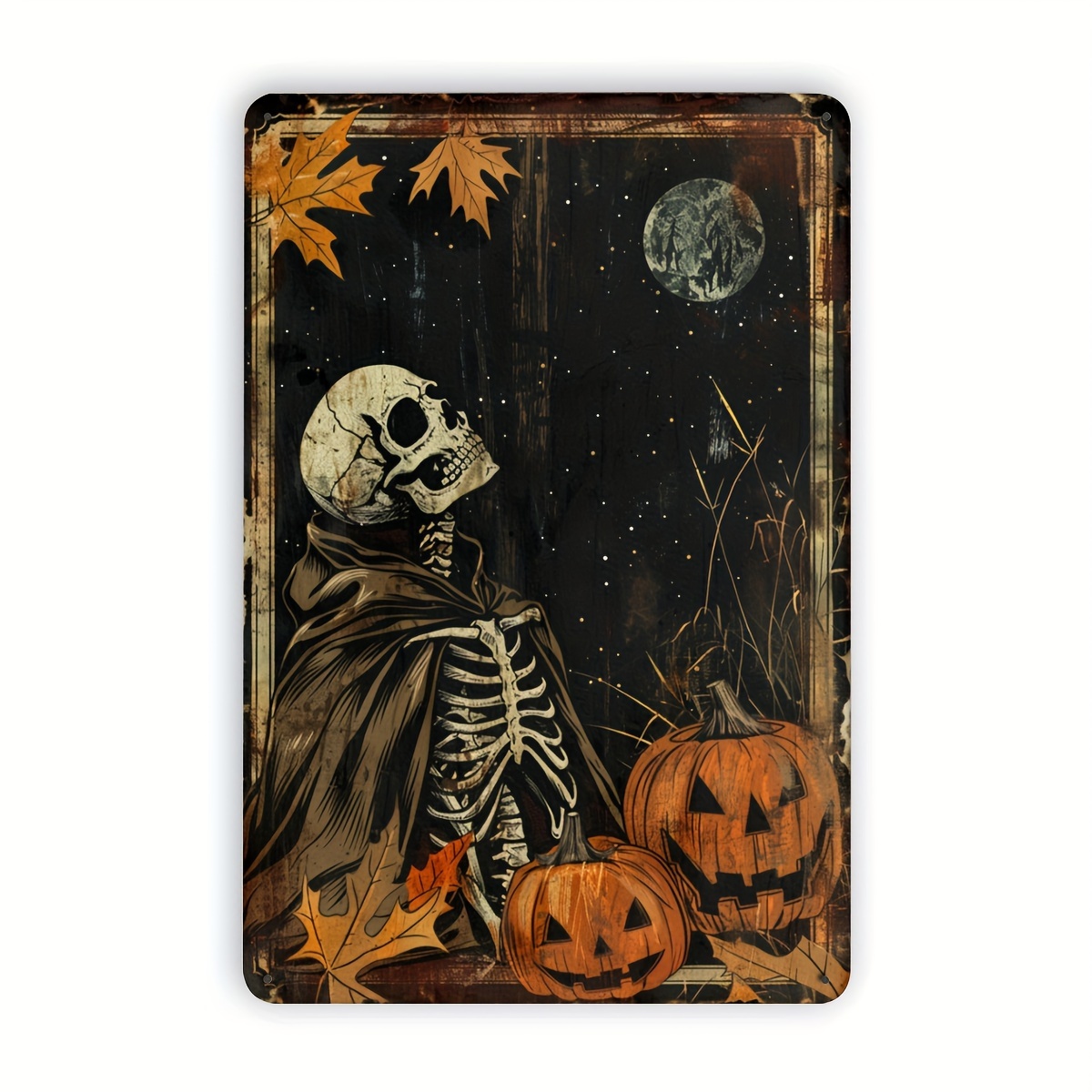 Metalowy znak w kształcie szki – Halloween Skeleton Decoration recenzja i cena